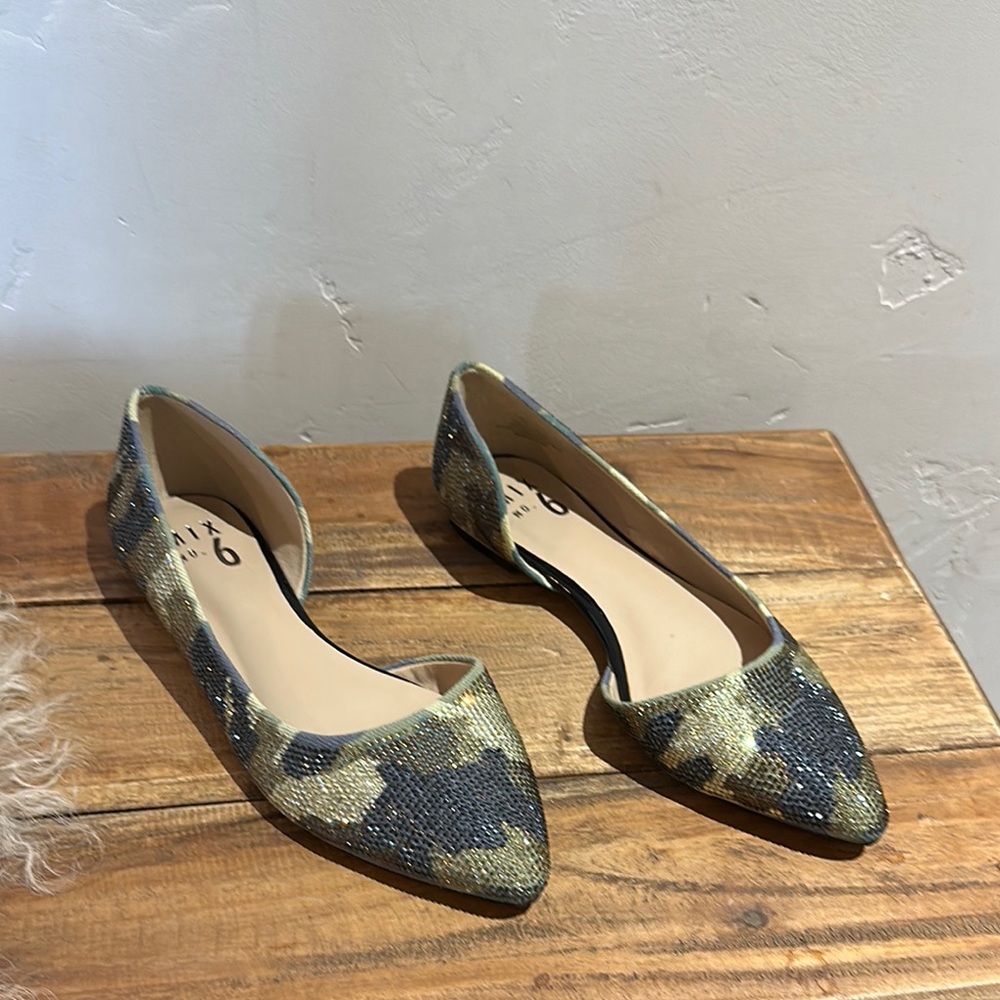 Mix 6 Fabienne Chic Camo SPARKLE rhinestone flats